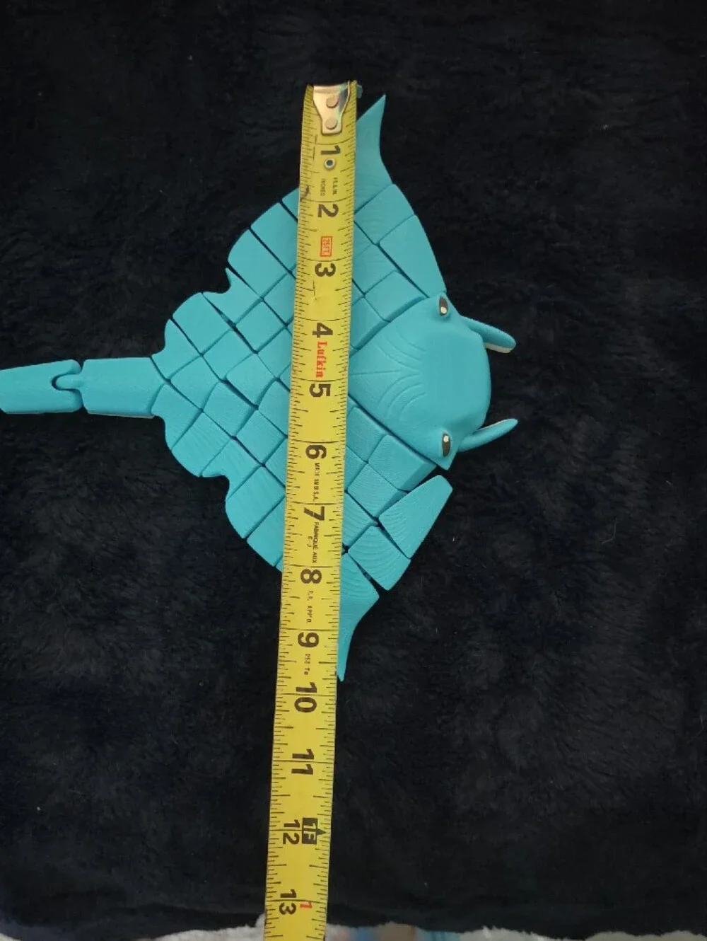 Turquoise Manta Ray 3d Printed